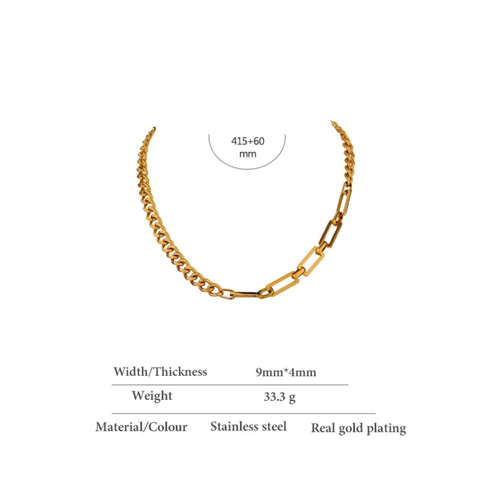 Women Stainless Steel Stylish Golden Necklace - Picture 6 of 6